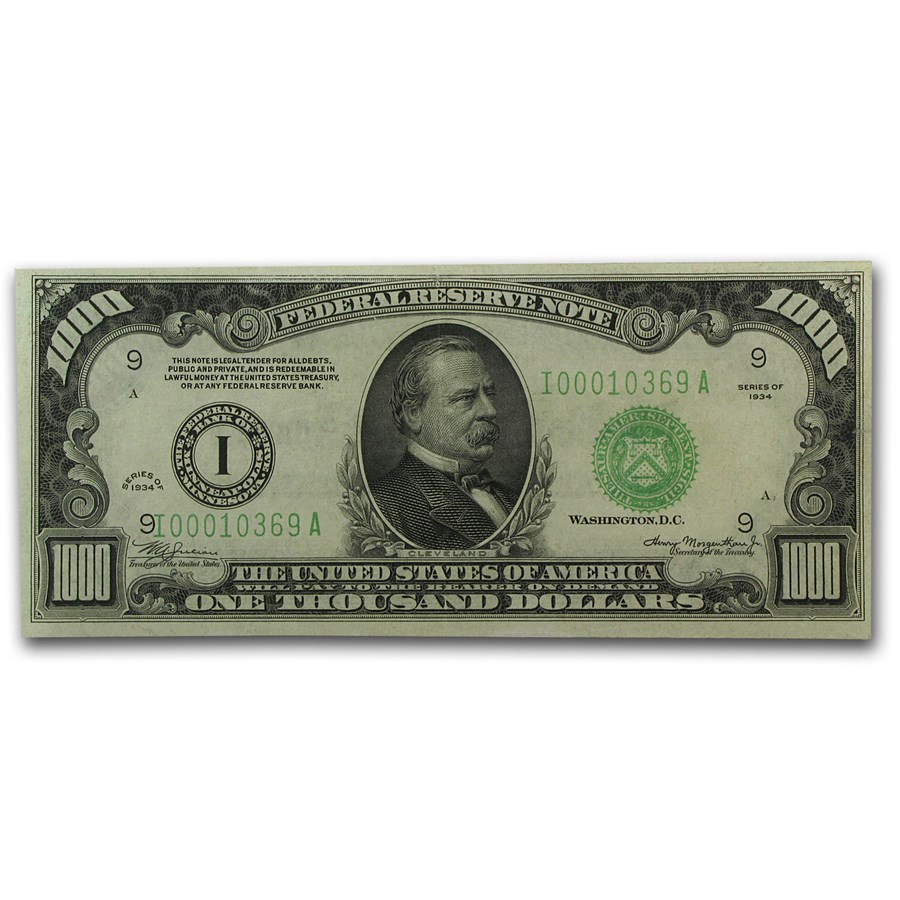 1934 (I-Minneapolis) $1,000 FRN AU (Fr#2211-I)