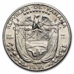 1934 Panama Silver 1/10 Balboa BU