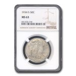 1934-S Walking Liberty Half Dollar MS-63 NGC