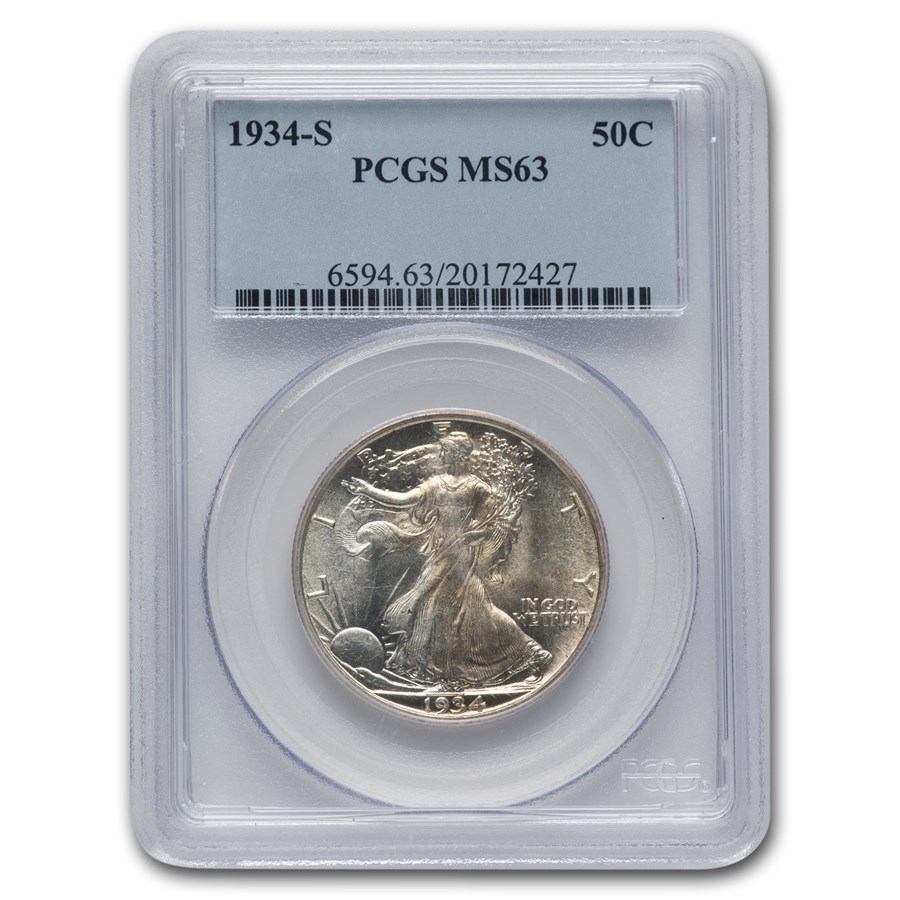 1934-S Walking Liberty Half Dollar MS-63 PCGS