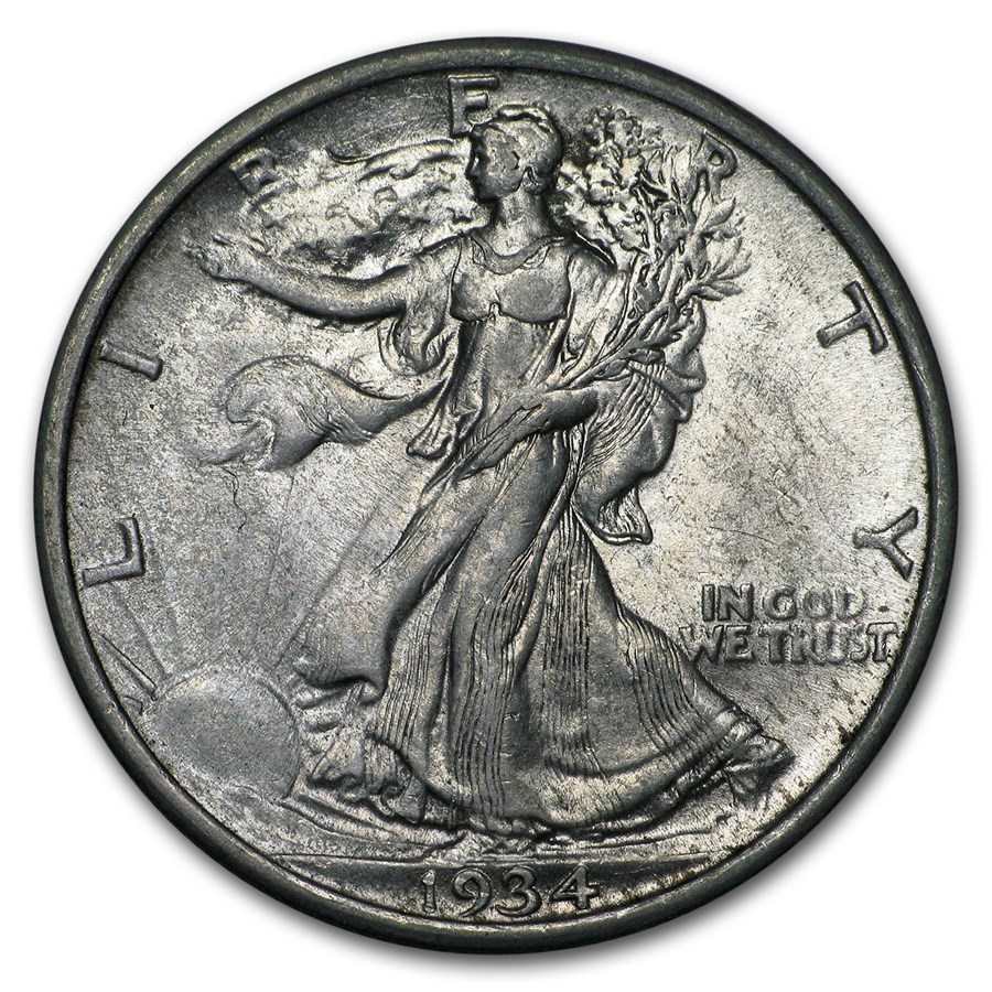 1934 Walking Liberty Half Dollar AU