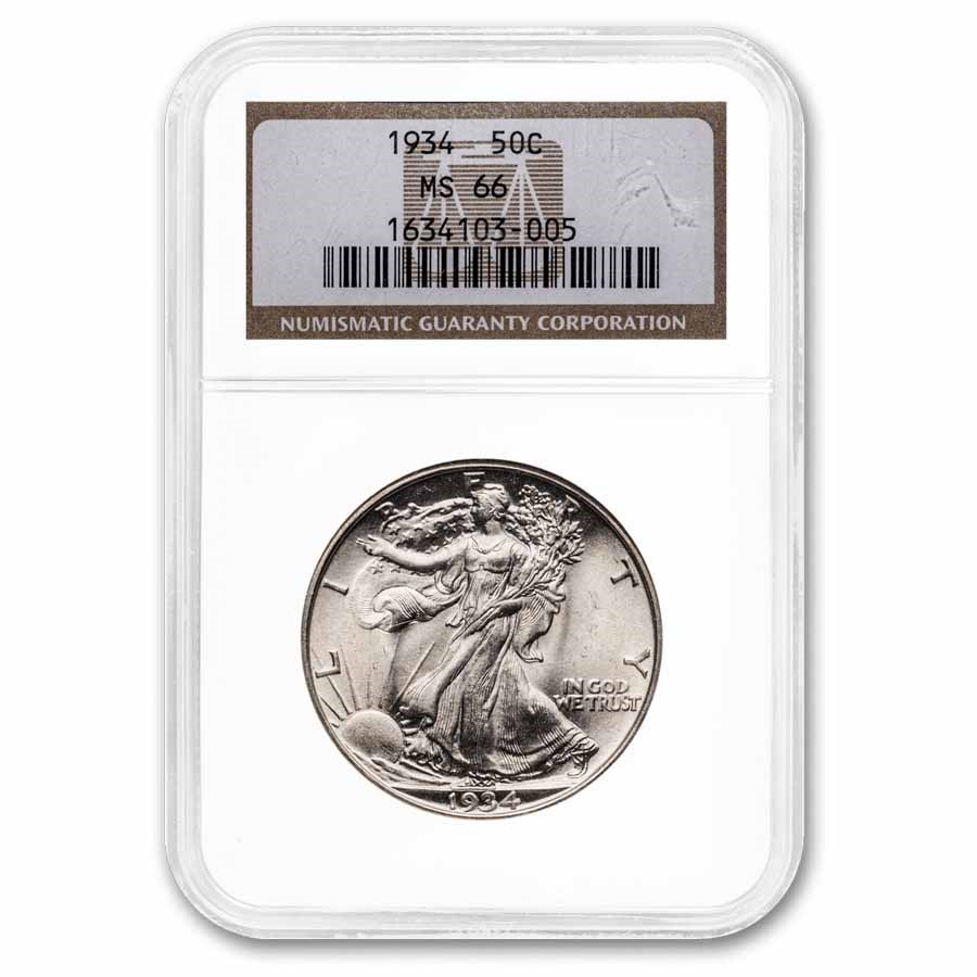 1934 Walking Liberty Half Dollar MS-66 NGC