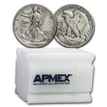 1934 Walking Liberty Halves 20-Coin Roll Avg Circ