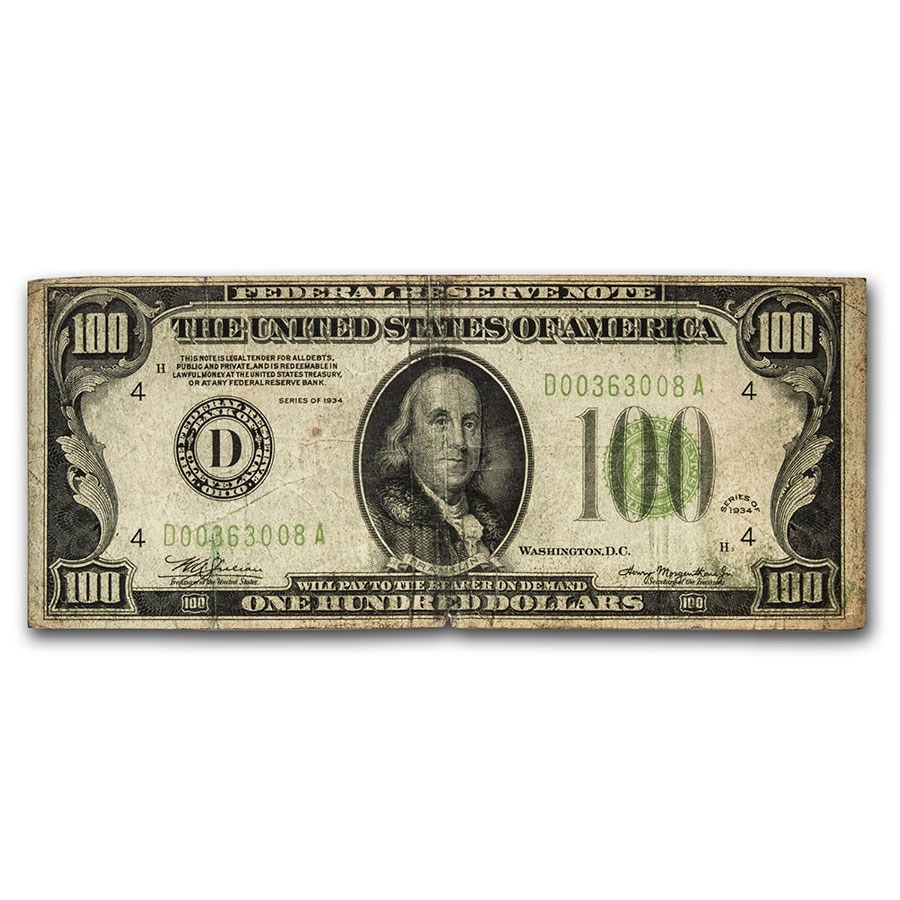 1934's $100 FRN VG/VF (Districts of Our Choice)
