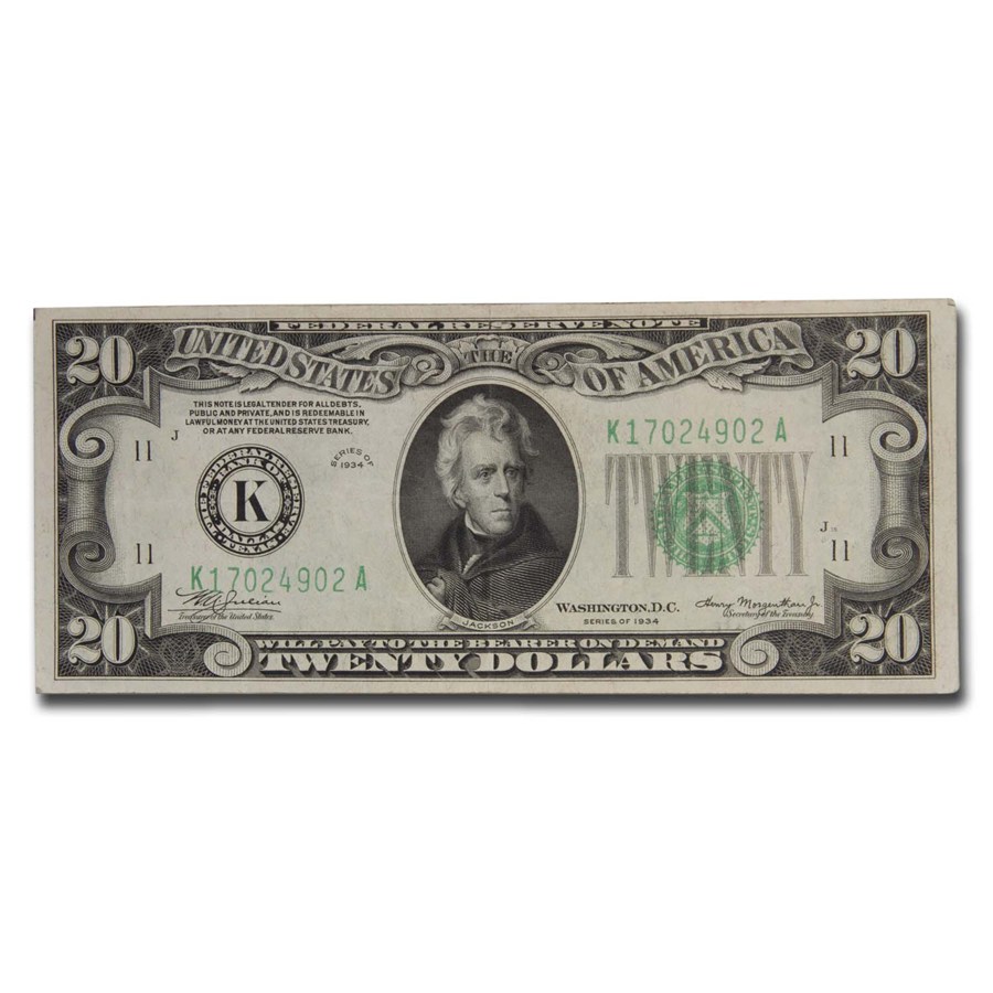 1934's $20 FRN XF (Random Districts)