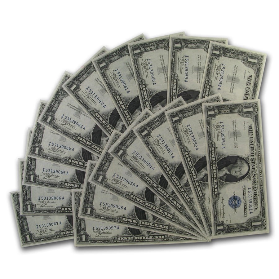 1935 $1.00 Silver Certificate CU (Fr#1607) 17 Consecutive