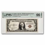 1935-A $1.00 Brown Seal Hawaii CU-66 EPQ PMG (Fr#2300)