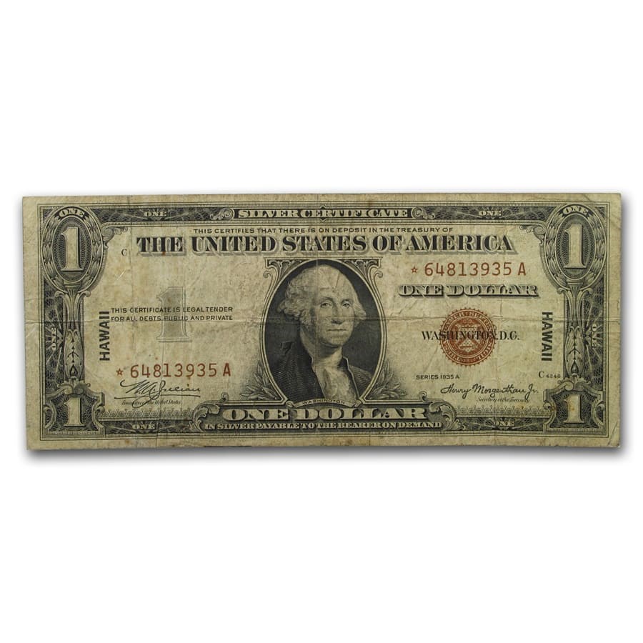 1935-A* $1.00 Brown Seal Hawaii Fine (Fr#2300*) Star Note