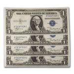 1935-A $1.00 Silver Certificate CU (Fr#1608) 4 Consecutive
