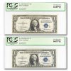 1935-A $1 Silver Cert CU-64 PPQ PCGS (Fr#1609, 1610) Exper. Set