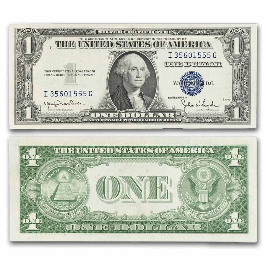 1935-D $1.00 Silver Certificate CU (Fr#1613N) Narrow Seal