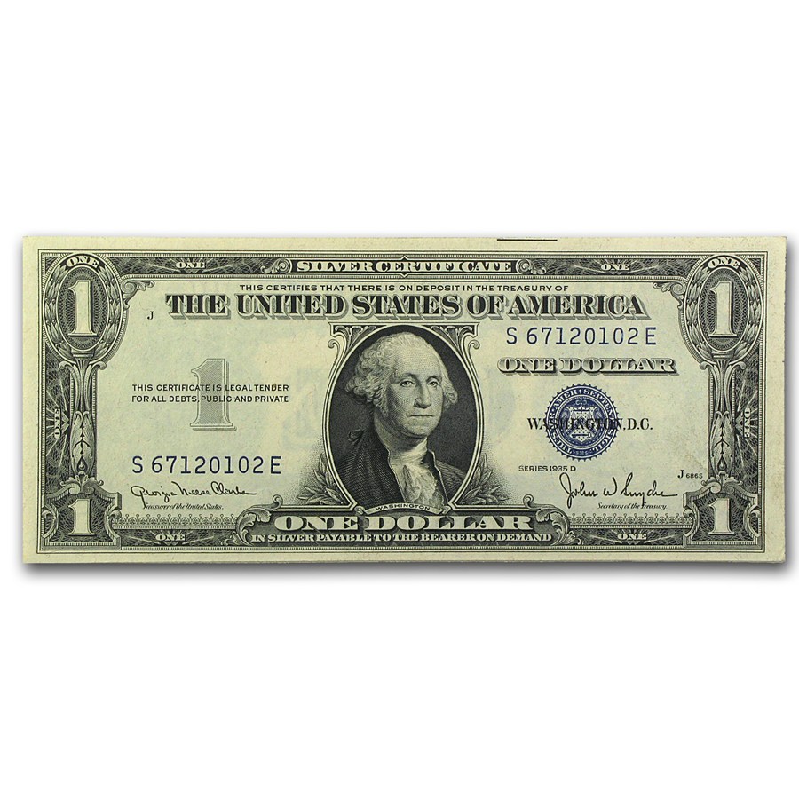 1935-D $1.00 Silver Certificate CU (Fr#1613W) Wide Seal