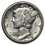 1935-D Mercury Dime AU