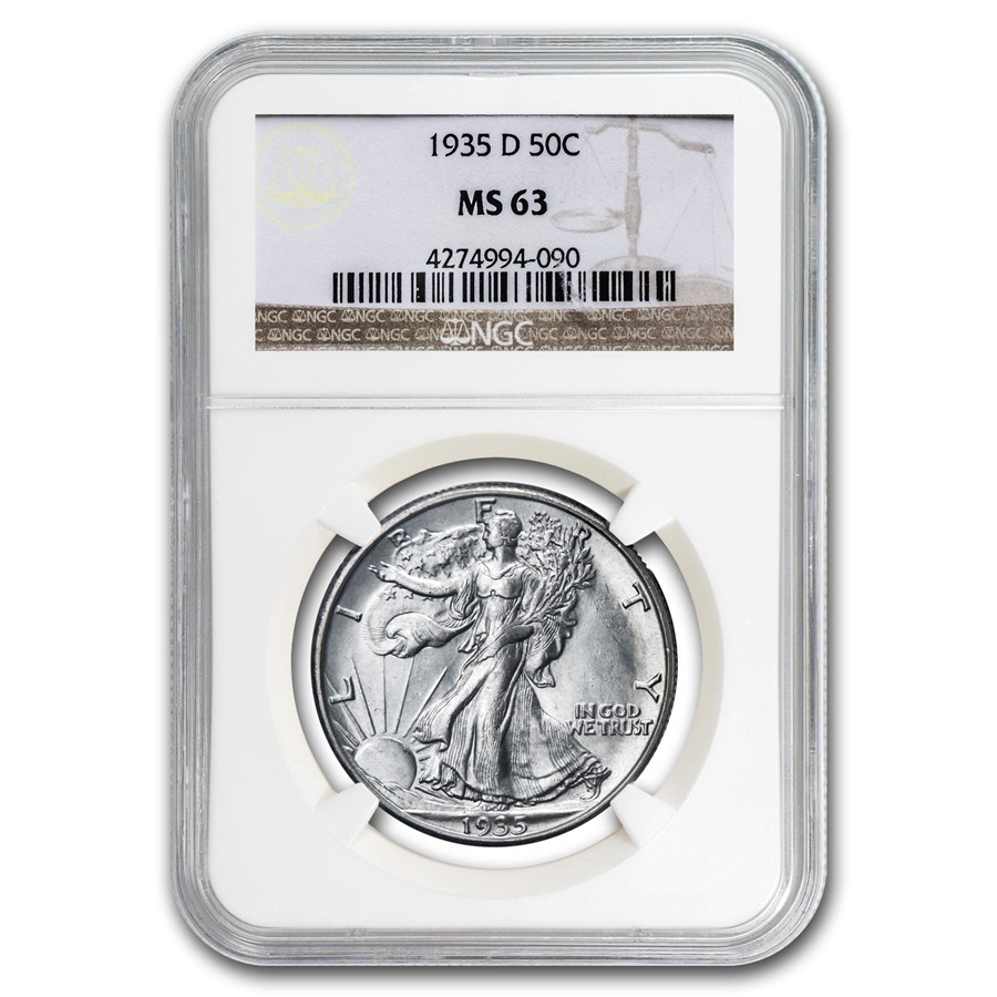 1935-D Walking Liberty Half Dollar MS-63 NGC