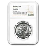 1935-D Walking Liberty Half Dollar MS-64 NGC
