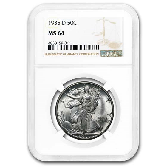 1935-D Walking Liberty Half Dollar MS-64 NGC