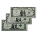 1935-E $1.00 Silver Certificate CU (Fr#1614) 3 Consecutive
