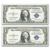 1935-E* $1 Silver Cert CU (Fr#1614*) Star Note, 2 Consec