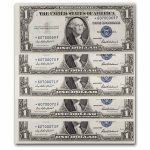 1935-F $1.00 Silver Certificate CU (Fr#1615*) 9 Consec Star Notes