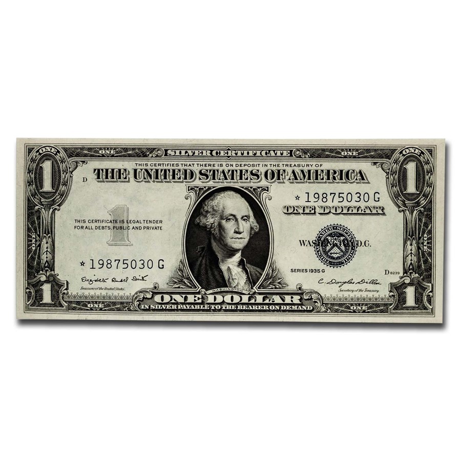 1935-G* $1.00 Silver Cert w/Motto CU (Fr#1617*) Star Note