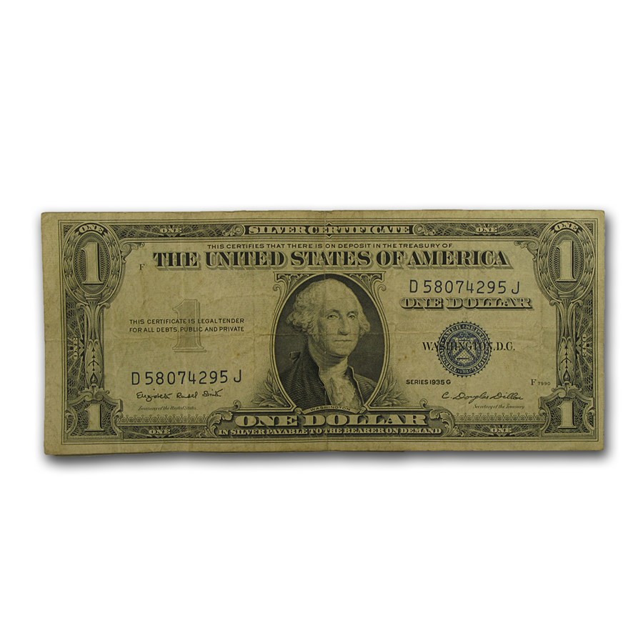 1935-G $1.00 Silver Certificate w/Motto Avg Circ (Fr#1617)
