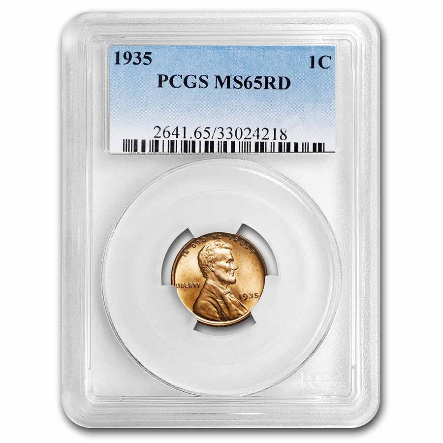 1935 Lincoln Cent MS-65 PCGS (Red)