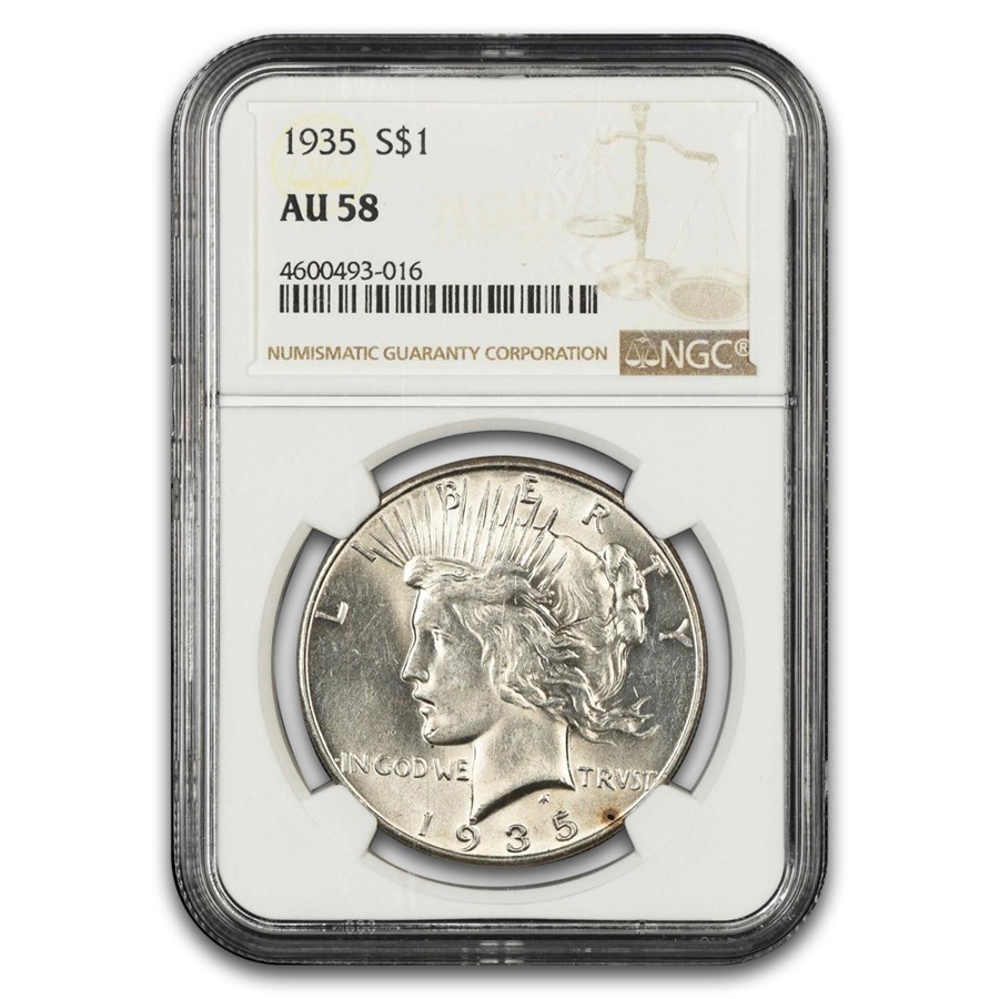 1935 Peace Dollar AU-58 NGC