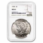 1935 Peace Dollar MS-61 NGC