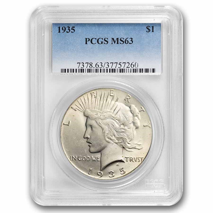 1935 Peace Dollar MS-63 PCGS