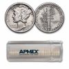 1935-S Mercury Dime 50-Coin Roll Avg Circ