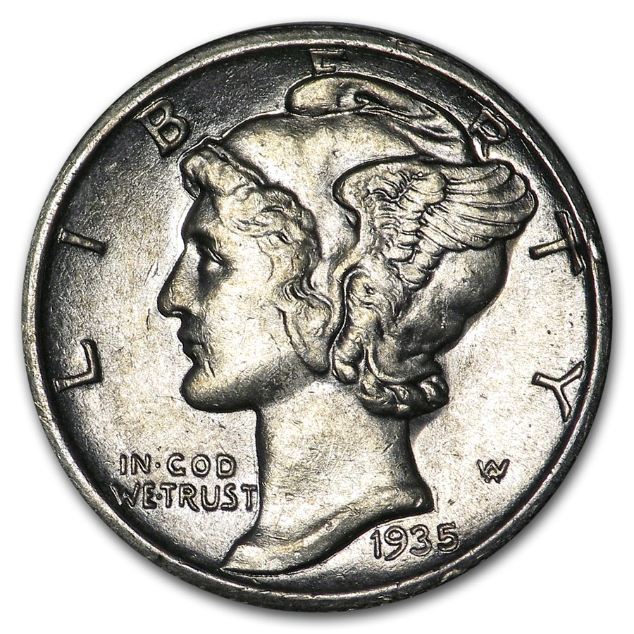 1935-S Mercury Dime AU