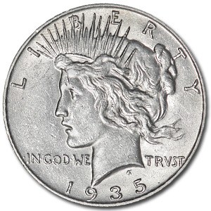 1935-S Peace Dollar AU Details