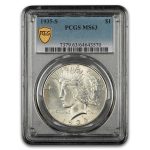 1935-S Peace Dollar MS-63 PCGS