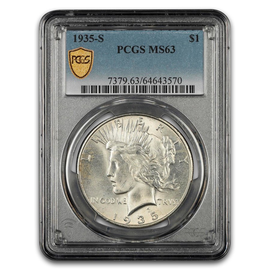 1935-S Peace Dollar MS-63 PCGS