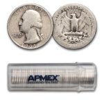 1935-S Washington Quarter 40-Coin Roll Avg Circ