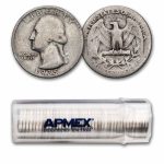 1935 Washington Quarter 40-Coin Roll Avg Circ