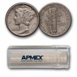 1936-D Mercury Dime 50-Coin Roll Avg Circ