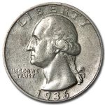 1936-D Washington Quarter AU