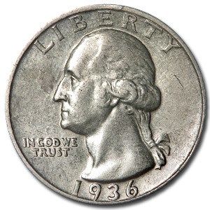 1936-D Washington Quarter AU