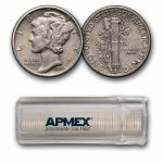 1936 Mercury Dime 50-Coin Roll Avg Circ