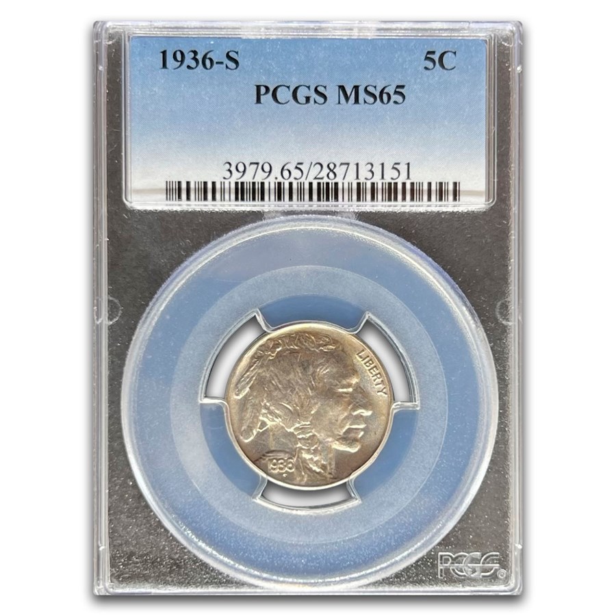 1936-S Buffalo Nickel MS-65 PCGS