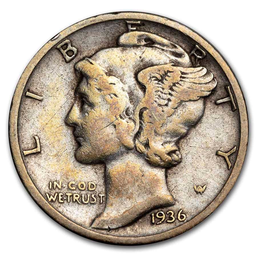1936-S Mercury Dime Good/VF