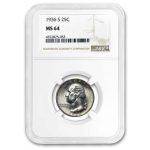 1936-S Washington Quarter MS-64 NGC