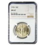 1936 Walking Liberty Half Dollar MS-67 NGC