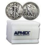 1936 Walking Liberty Halves 20-Coin Roll Avg Circ