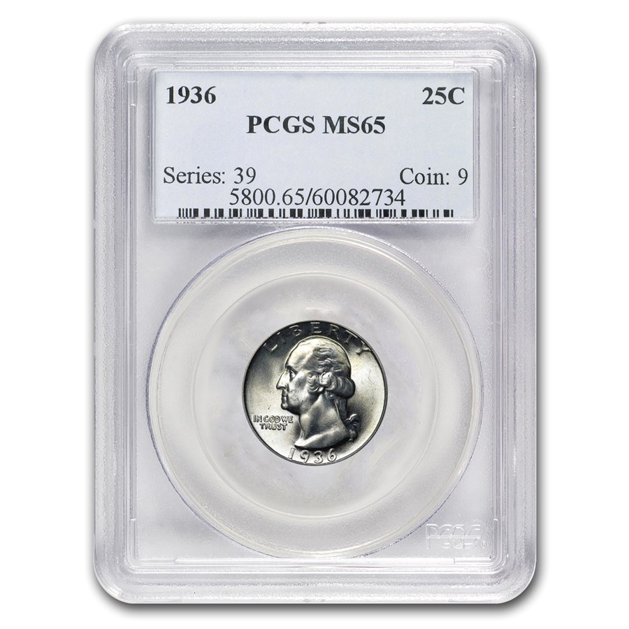 1936 Washington Quarter MS-65 PCGS