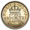 1937-1946 Great Britain Silver 6 Pence George VI AU/BU