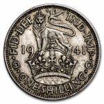 1937-1946 Great Britain Silver Shilling English Crest Avg Circ