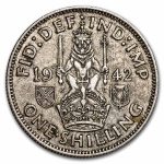 1937-1946 Great Britain Silver Shilling Scottish Crest Avg Circ