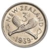 1937-1946 New Zealand Silver 3 Pence George VI AU